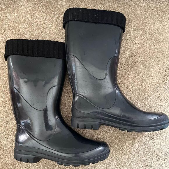 Women’s Kamik Kelly Rain Boots Black Fleece-lined Mid-calf size 7 - Picture 4 of 7